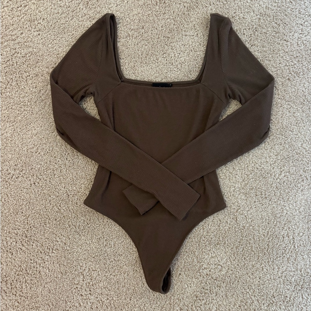 Living On the Edge Urban Outfitters Out from Under Brown Long Sleeve Bodysuit